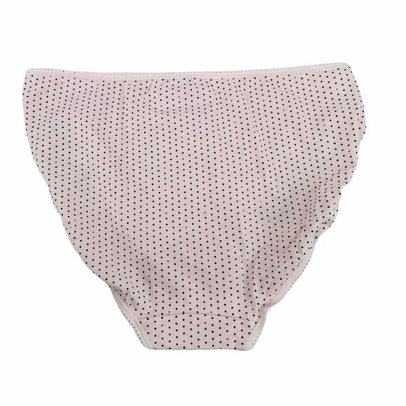 Victoria's Secret Panty Pale Pink Black Polka Dot Lace Inlay High Leg Brief Larg - Picture 5 of 6